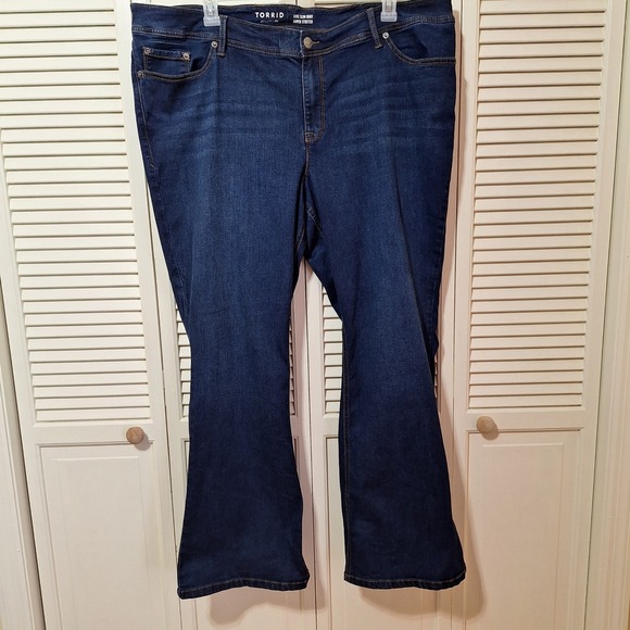torrid Denim - Torrid Luxe Slim Boot Super Stretch Jeans Dark Wash Blue Plus Size Denim